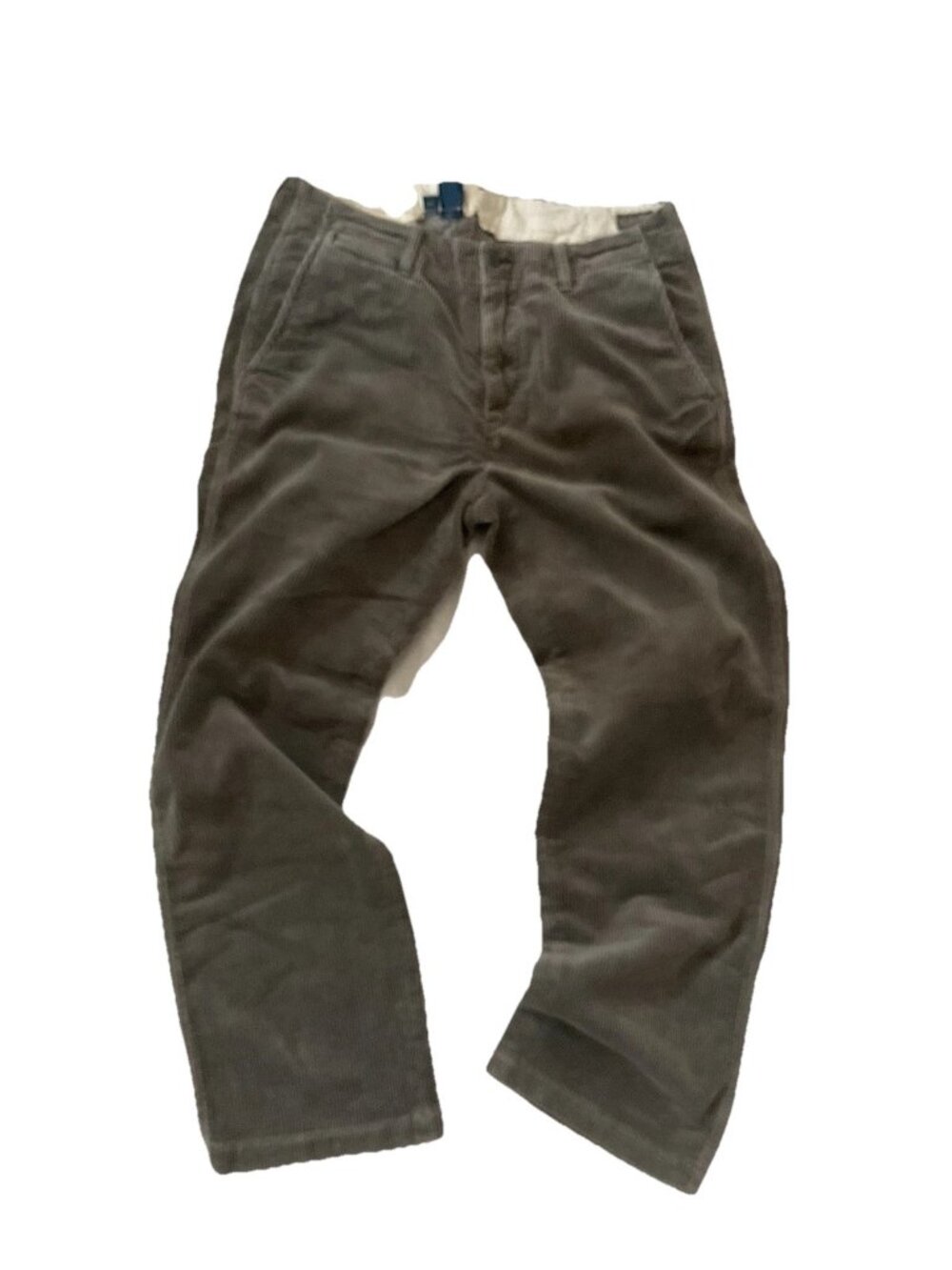 Vintage Polo Ralph Lauren Pants Corduroy Flat Front Gray Mens 34x32